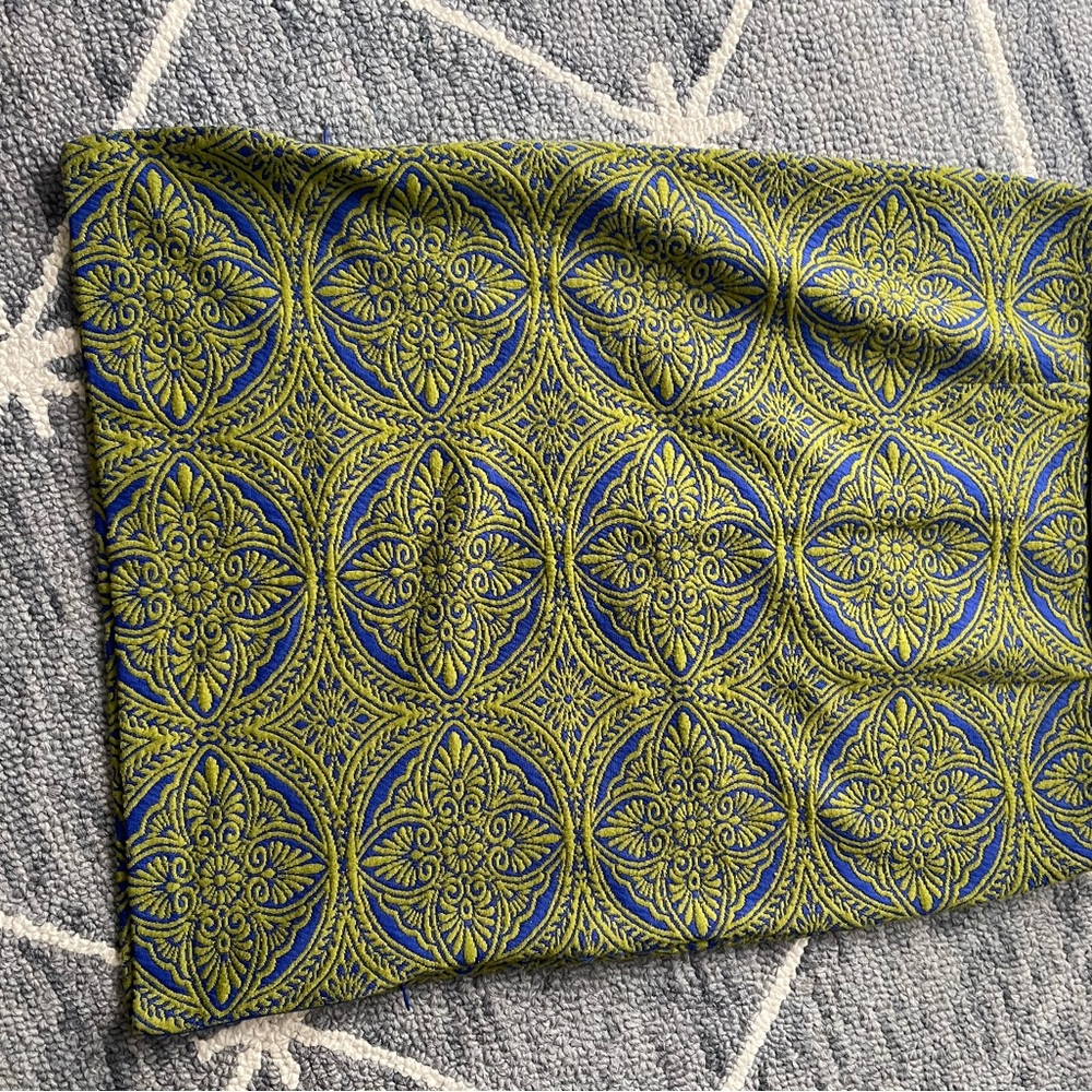 Anthropologie Olive and Navy Patterned Pencil Skirt - Picture 3 of 5